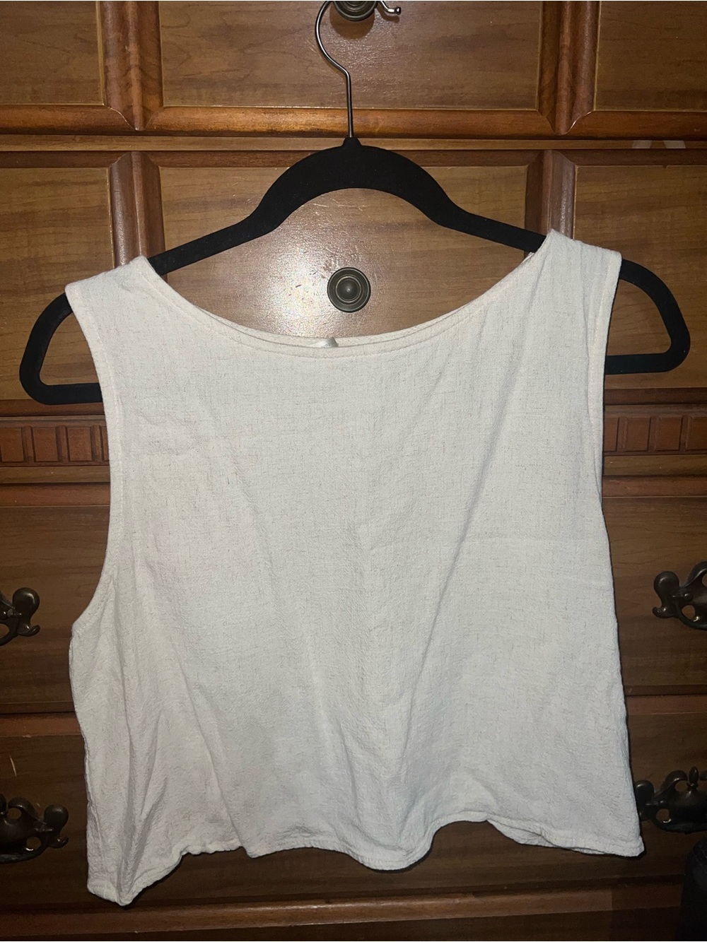 Mahina | Women's Cream Sleeveless Cropped Tank Top